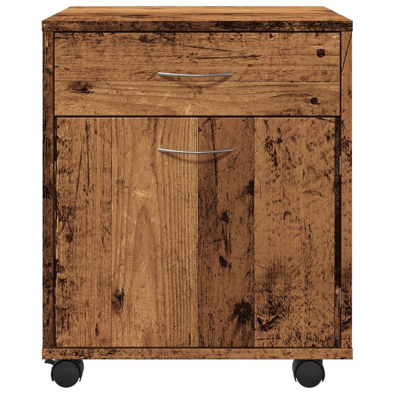 vidaXL antik fa színű szerelt fa kerekes szekrény 45 x 38 x 54 cm