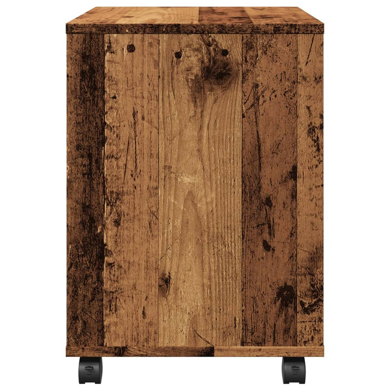 vidaXL antik fa színű szerelt fa kerekes szekrény 45 x 38 x 54 cm