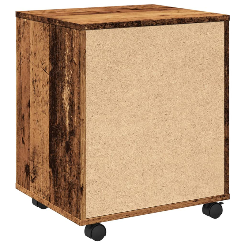 vidaXL antik fa színű szerelt fa kerekes szekrény 45 x 38 x 54 cm