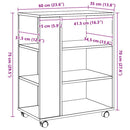 vidaXL kézműves tölgy színű szerelt fa kerekes szekrény 60 x 35 x 75cm