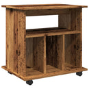 vidaXL antik fa színű szerelt fa kerekes szekrény 60 x 45 x 60 cm