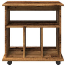 vidaXL antik fa színű szerelt fa kerekes szekrény 60 x 45 x 60 cm