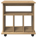 vidaXL kézműves tölgy színű szerelt fa kerekes szekrény 60 x 45 x 60cm