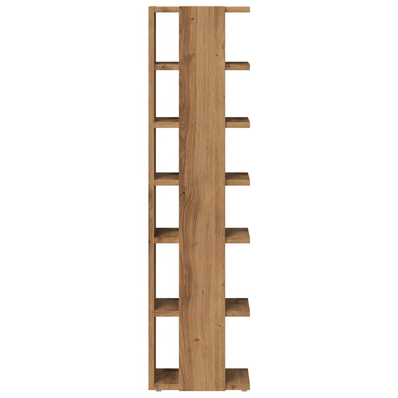 vidaXL 2 db kézműves tölgy színű szerelt fa cipőszekrény 28x27x102 cm