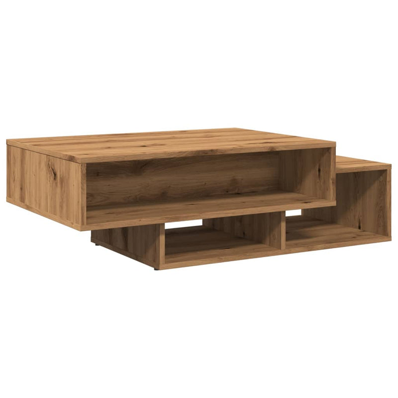 vidaXL kézműves tölgy színű szerelt fa dohányzóasztal 105 x 55 x 32 cm