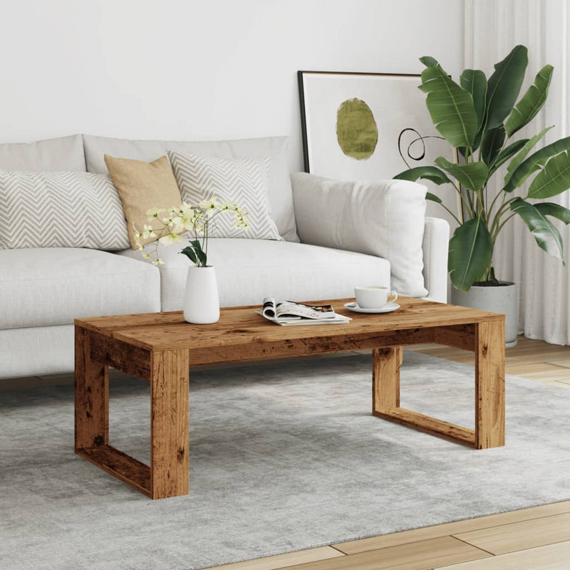 vidaXL antik fa színű szerelt fa dohányzóasztal 102 x 50 x 35 cm