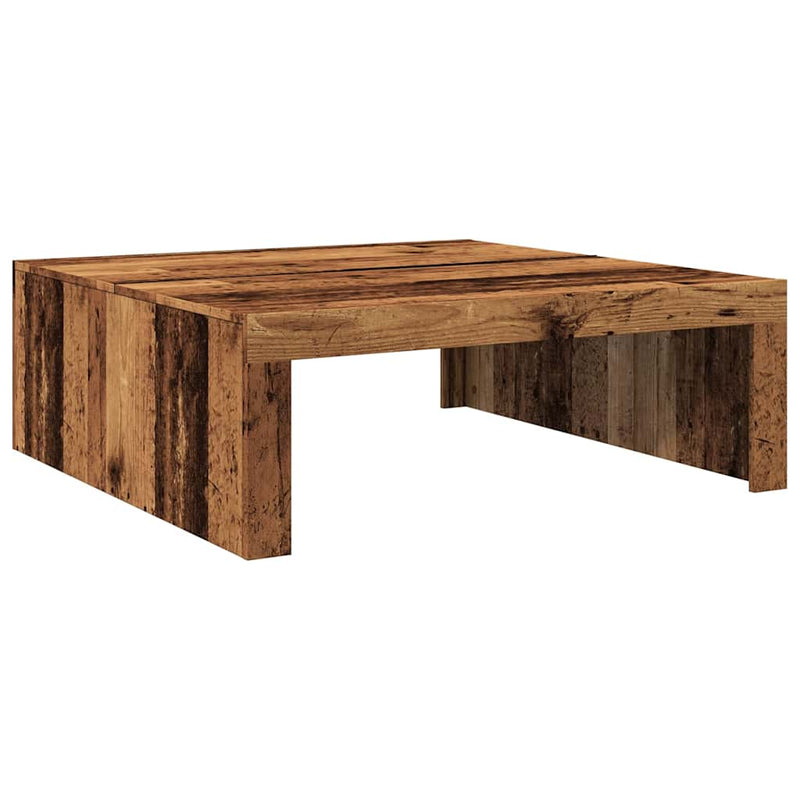 vidaXL antik fa színű szerelt fa dohányzóasztal 100 x 100 x 35 cm
