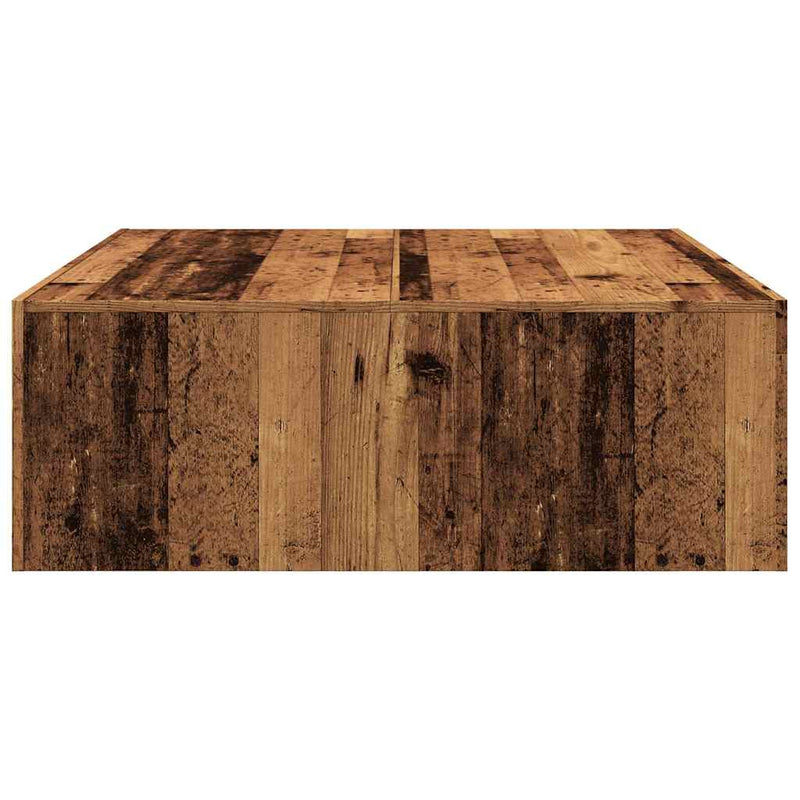 vidaXL antik fa színű szerelt fa dohányzóasztal 100 x 100 x 35 cm