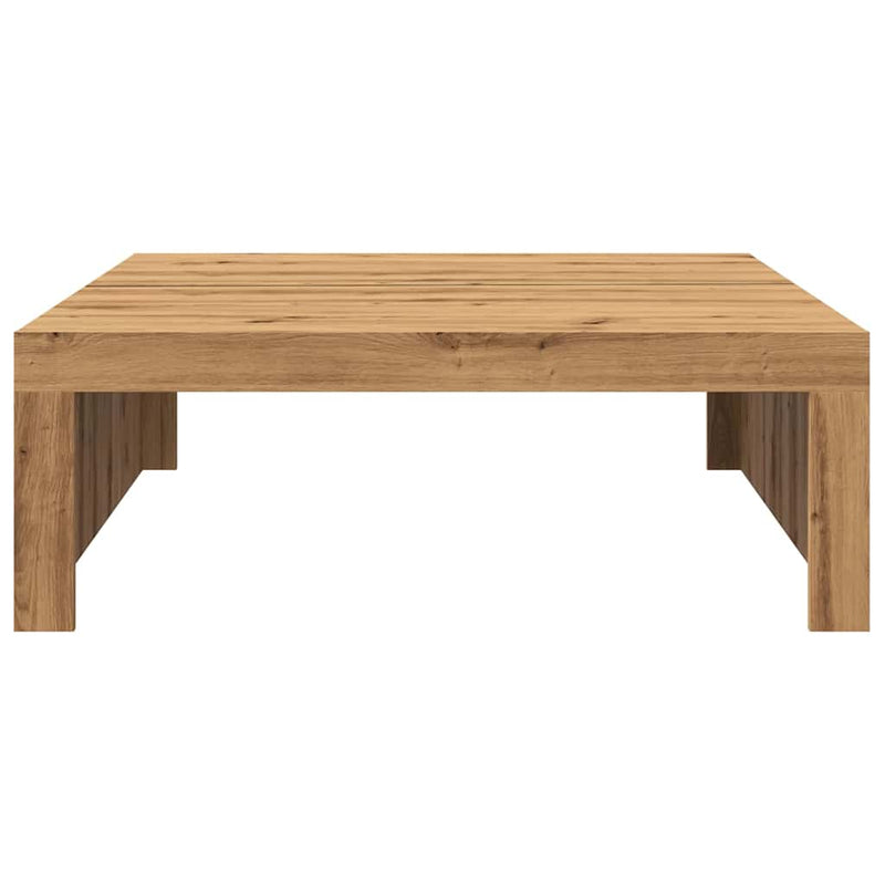 vidaXL kézműves tölgy színű szerelt fa dohányzóasztal 100 x 100 x 35cm