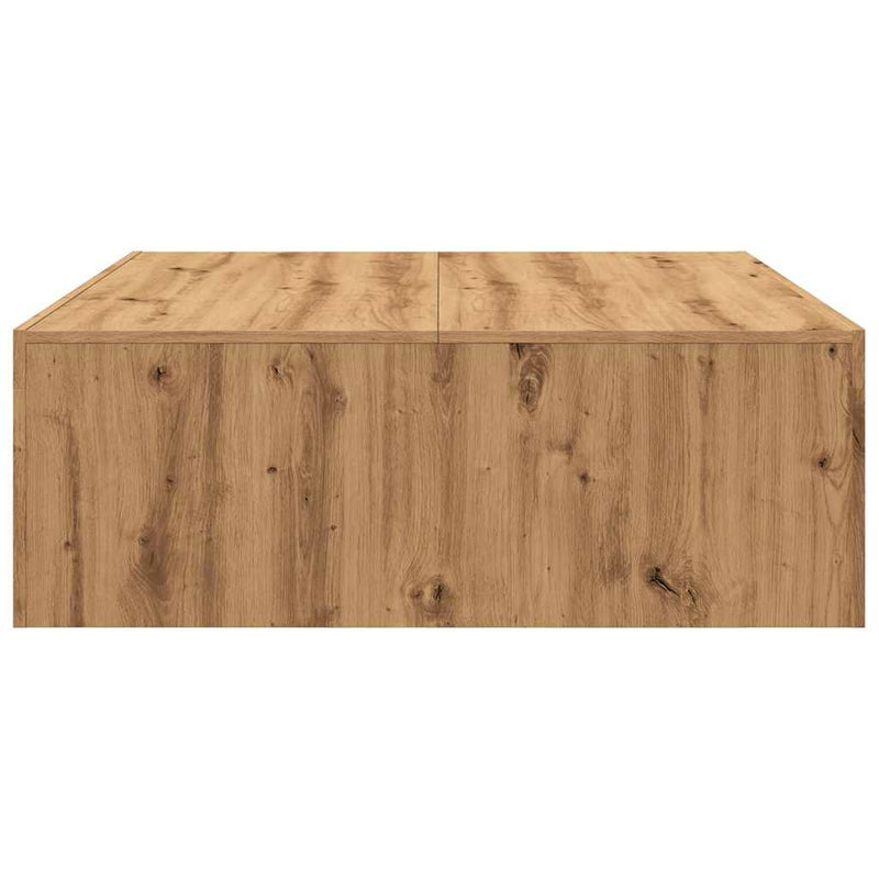 vidaXL kézműves tölgy színű szerelt fa dohányzóasztal 100 x 100 x 35cm