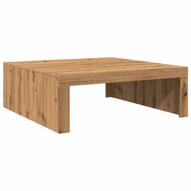 vidaXL kézműves tölgy színű szerelt fa dohányzóasztal 100 x 100 x 35cm