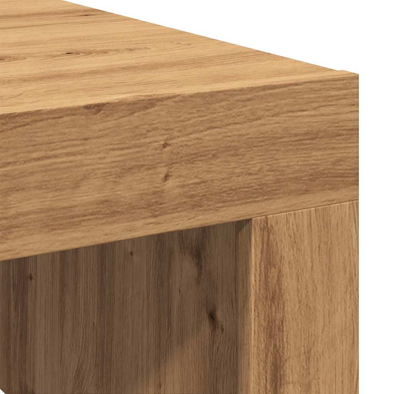 vidaXL kézműves tölgy színű szerelt fa dohányzóasztal 100 x 100 x 35cm