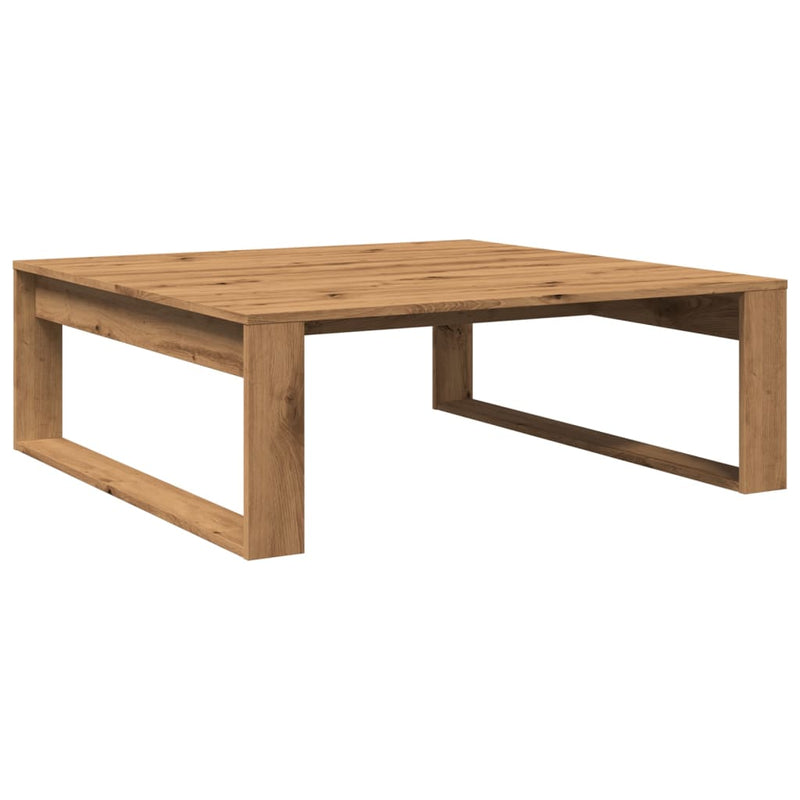 vidaXL kézműves tölgy színű szerelt fa dohányzóasztal 100 x 100 x 35cm