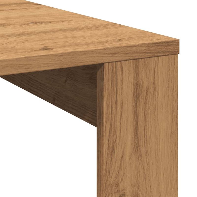 vidaXL kézműves tölgy színű szerelt fa dohányzóasztal 100 x 100 x 35cm