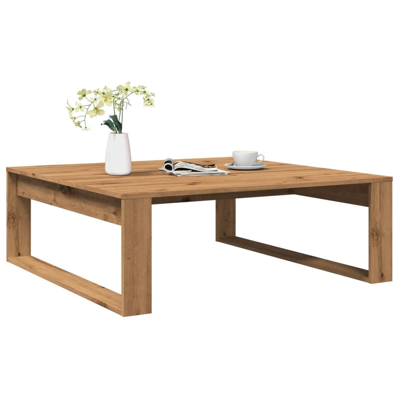 vidaXL kézműves tölgy színű szerelt fa dohányzóasztal 100 x 100 x 35cm