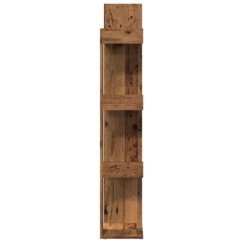 vidaXL Könyves szekrény Régi fa 86x25,5x140 cm Gépelt fa