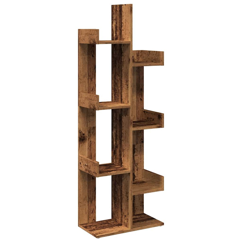vidaXL antik fa színű szerelt fa könyvszekrény 48 x 25,5 x 140 cm