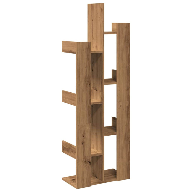 vidaXL kézműves tölgy színű szerelt fa könyvszekrény 48 x 25,5 x 140cm