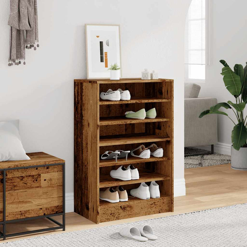 vidaXL antik fa színű szerelt fa cipősszekrény 60 x 35 x 92 cm