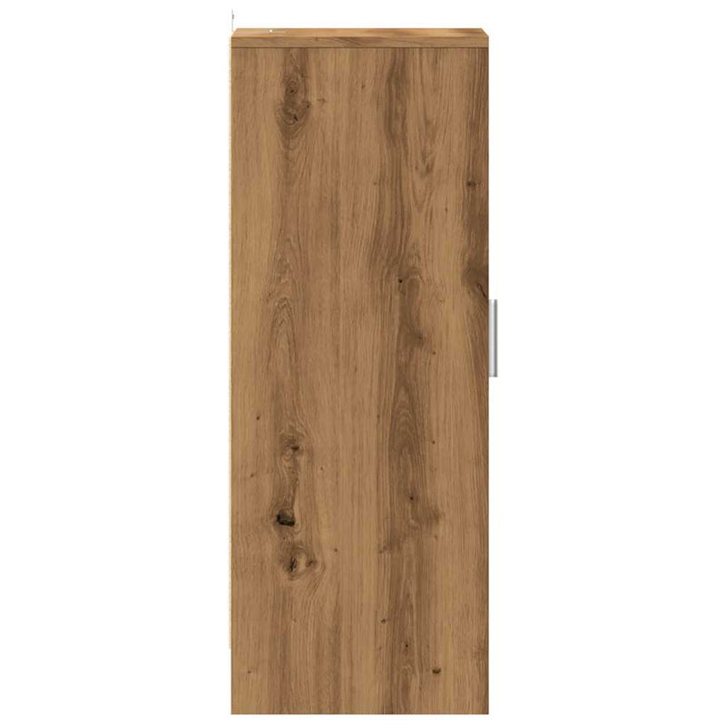 vidaXL kézműves tölgy színű szerelt fa cipőszekrény 32x35x92 cm