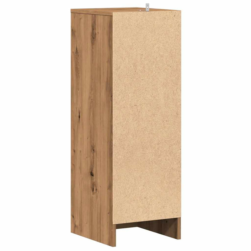 vidaXL kézműves tölgy színű szerelt fa cipőszekrény 32x35x92 cm