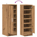 vidaXL kézműves tölgy színű szerelt fa cipőszekrény 32x35x92 cm