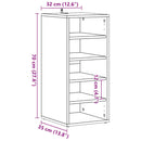 vidaXL 2 db antik fa színű szerelt fa cipősszekrény 32 x 35 x 70 cm