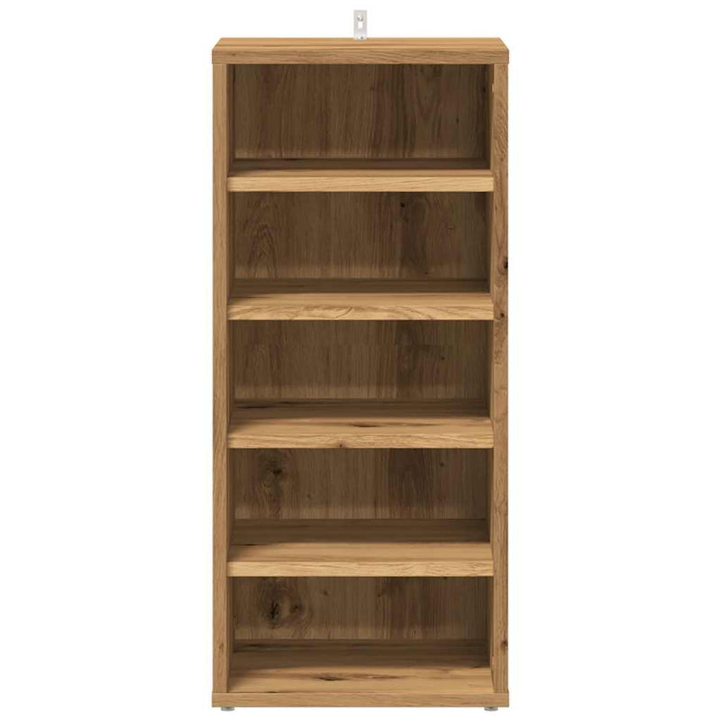vidaXL 2 db kézműves tölgy színű szerelt fa cipőszekrény 32x35x70 cm