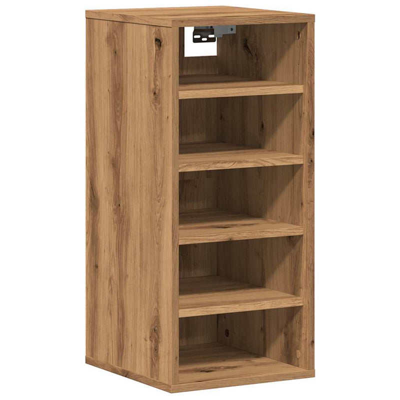 vidaXL 2 db kézműves tölgy színű szerelt fa cipőszekrény 32x35x70 cm