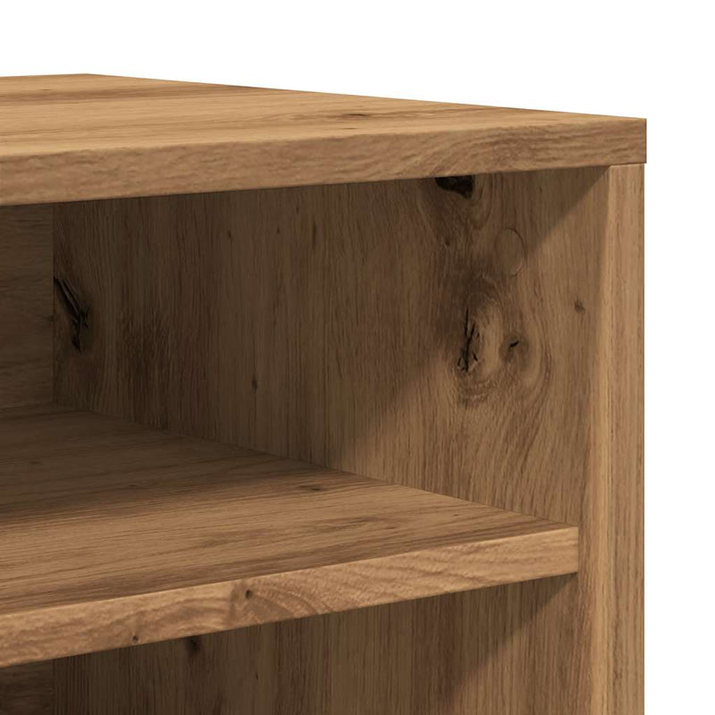 vidaXL 2 db kézműves tölgy színű szerelt fa cipőszekrény 32x35x70 cm