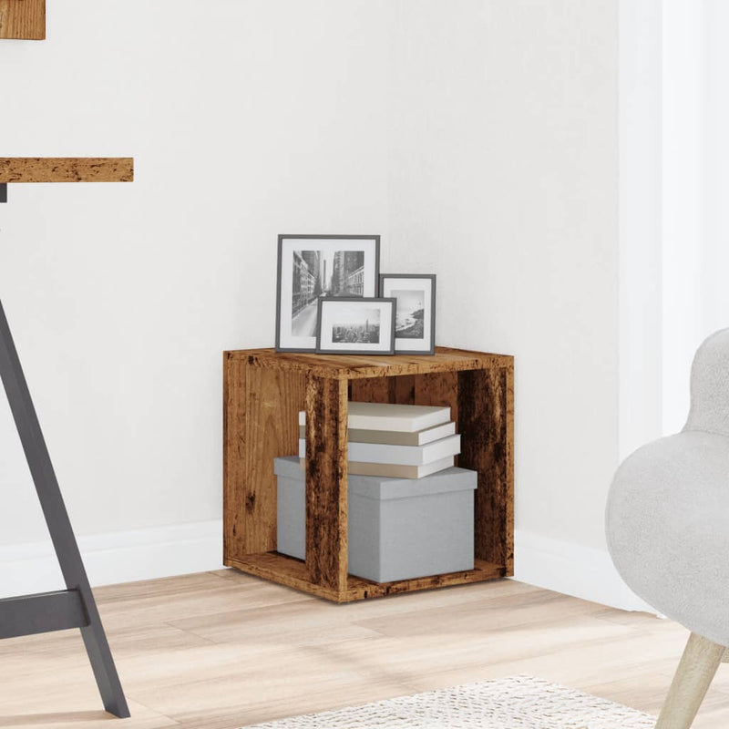 vidaXL antik fa színű szerelt fa kisasztal 33 x 33 x 34 cm