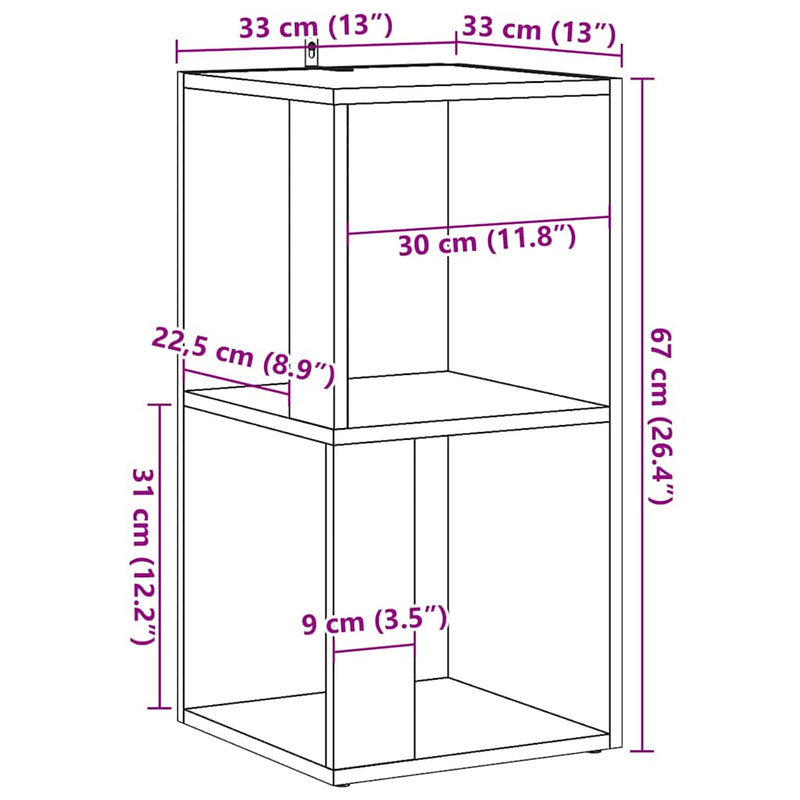 vidaXL sarokszekrény antik fa 33x33x67 cm szerelt fa