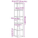 vidaXL kézműves tölgy szerelt fa sarokszekrény 33 x 33 x 165 cm