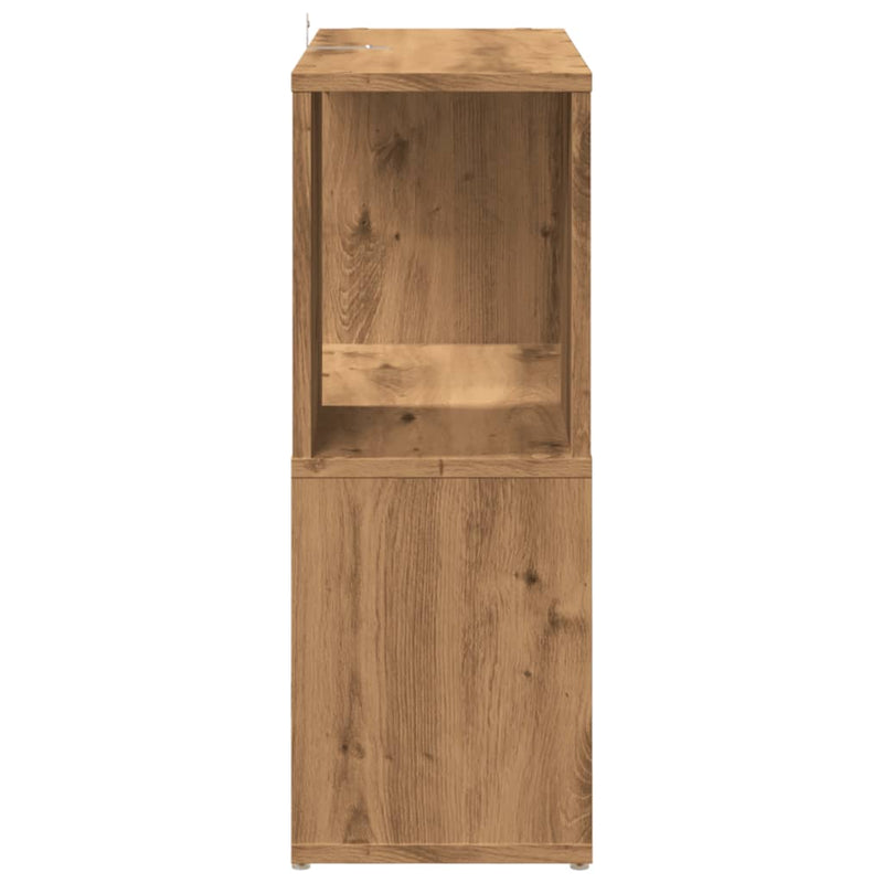 vidaXL kézműves tölgy színű szerelt fa könyvszekrény 60x24x63 cm
