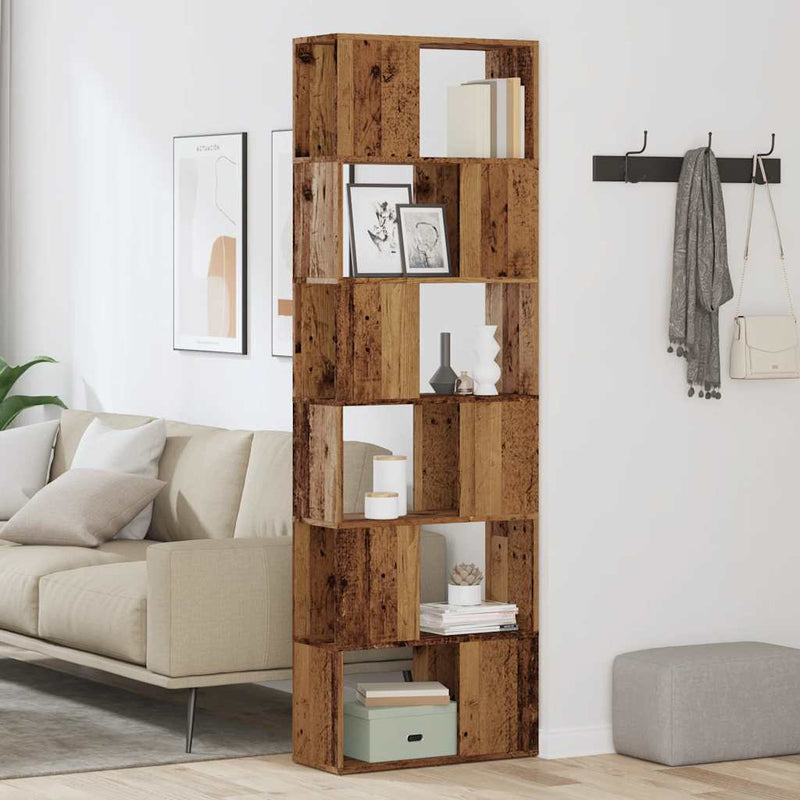 vidaXL antik fa színű térelválasztó könyvszekrény 60x24x186 cm