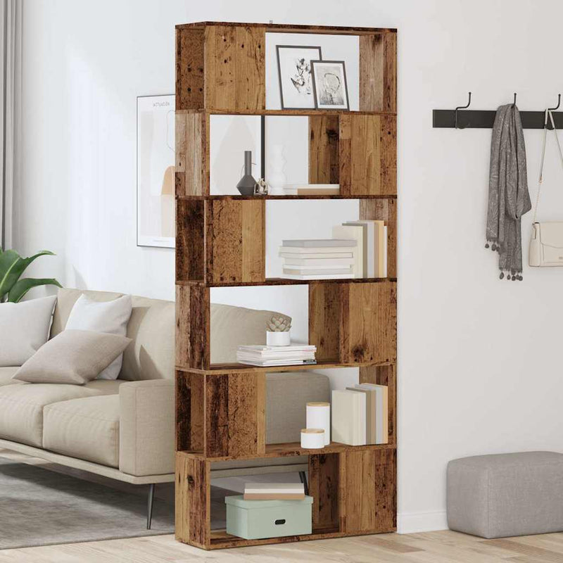 vidaXL antik fa színű térelválasztó könyvszekrény 80 x 24 x 186 cm