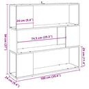 vidaXL Könyvszekrény/szobaosztó régi fa 100x24x94 cm