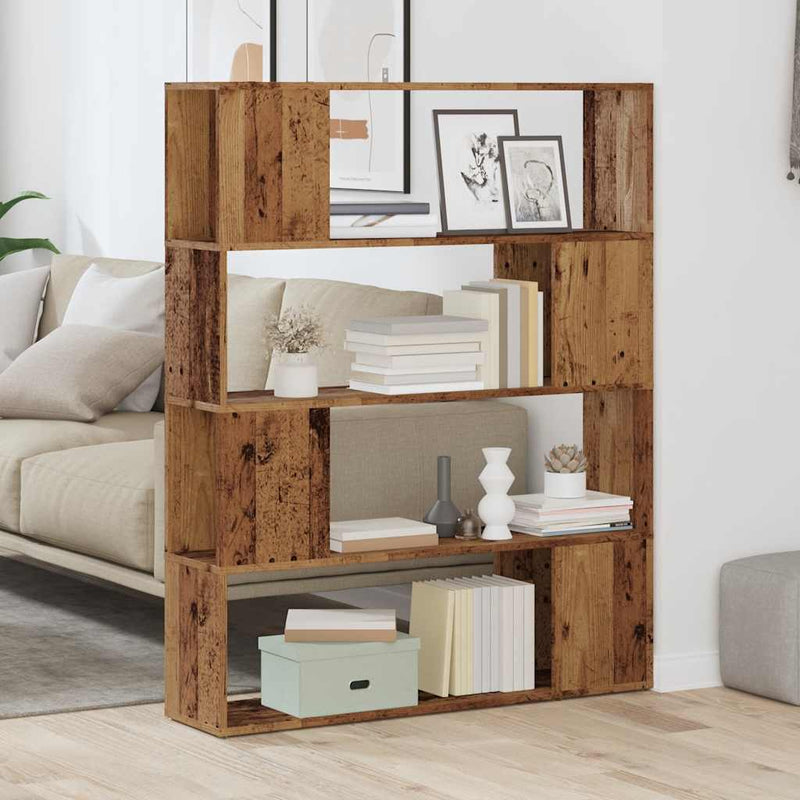 vidaXL antik fa színű térelválasztó könyvszekrény 100x24x124,5 cm