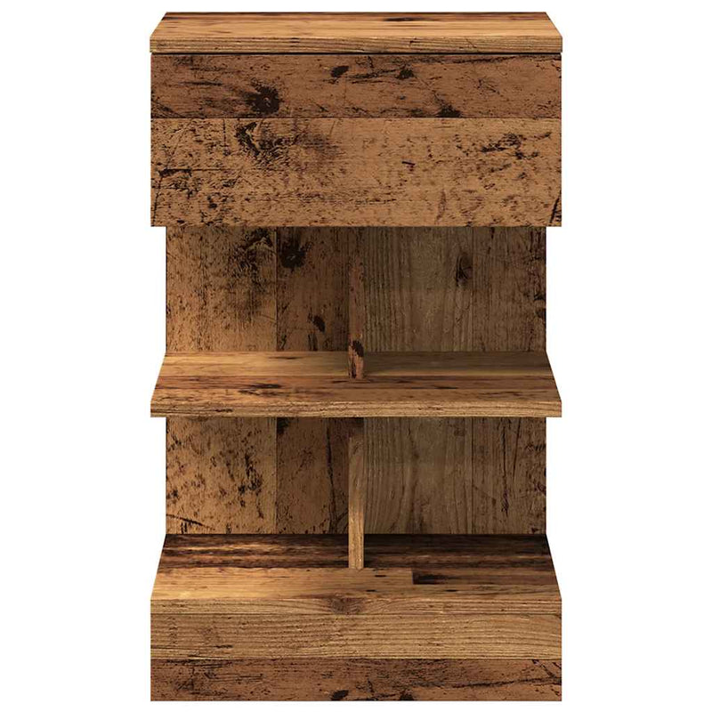 vidaXL éjjeliszekrények 2 db Régi fa 40x35x65 cm Gépesített fa