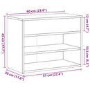 vidaXL antik fa színű szerelt fa cipőtároló pad 60 x 30 x 45 cm