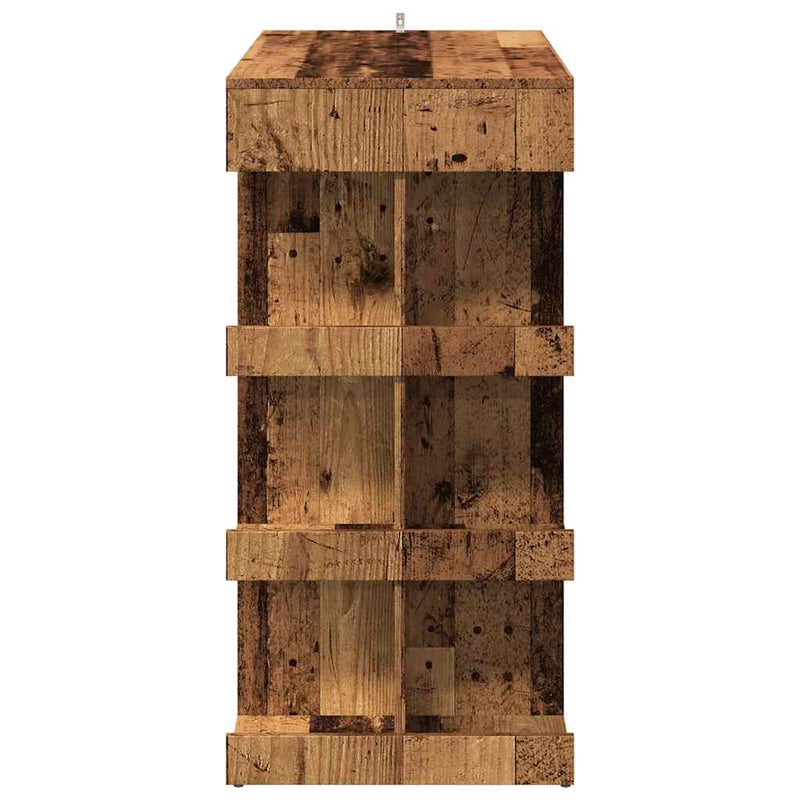 vidaXL antik fa szerelt fa bárasztal tárolópolccal 100 x 48 x 101,5 cm