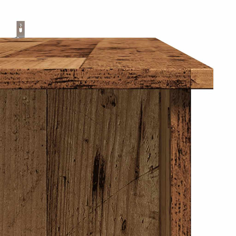 vidaXL antik fa színű szerelt fa bárasztal polccal 102x50x103,5 cm