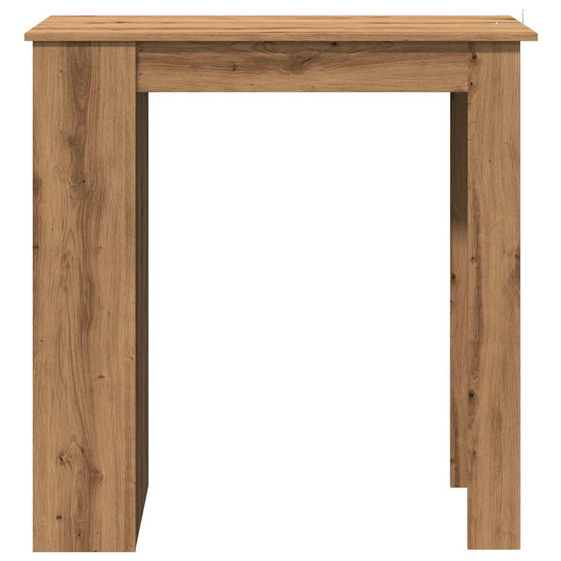 vidaXL kézműves tölgy szerelt fa bárasztal polccal 102x50x103,5 cm