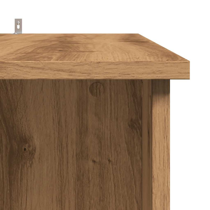 vidaXL kézműves tölgy szerelt fa bárasztal polccal 102x50x103,5 cm
