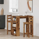 vidaXL antik fa bárasztal polccal 102 x 50 x 103,5 cm