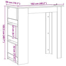 vidaXL antik fa bárasztal polccal 102 x 50 x 103,5 cm