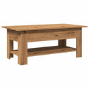 vidaXL kézműves tölgy színű szerelt fa dohányzóasztal 102 x 55 x 42 cm