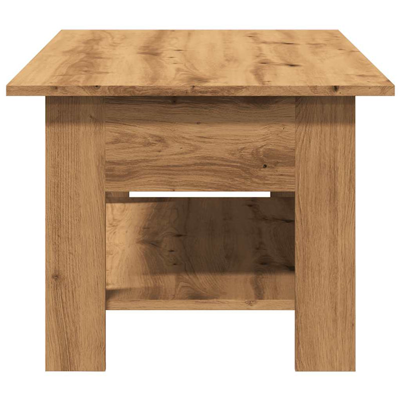 vidaXL kézműves tölgy színű szerelt fa dohányzóasztal 102 x 55 x 42 cm