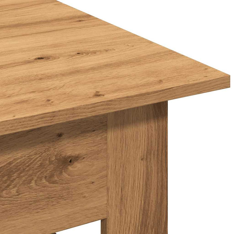 vidaXL kézműves tölgy színű szerelt fa dohányzóasztal 102 x 55 x 42 cm