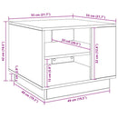 vidaXL kézműves tölgy színű szerelt fa dohányzóasztal 55 x 55 x 42 cm